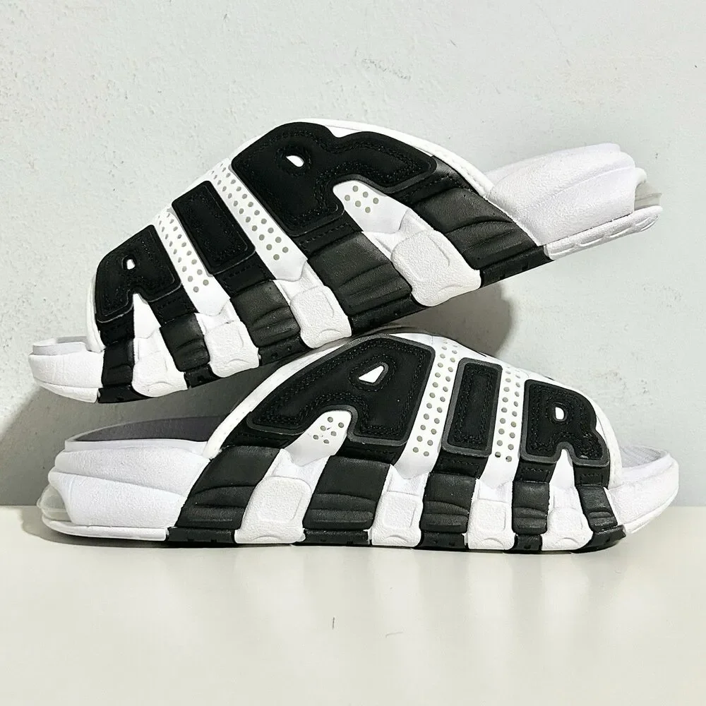 Nike Air More Uptempo “White Black Red” Men’s Size 10 Cushioned Lifestyle Slides